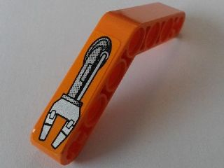 Technic, Liftarm, Modified Bent Thick 1 x 7 (4 - 4) with Robot Arm 2 Fingers Pattern Model Right Side (Sticker) - Set 8307