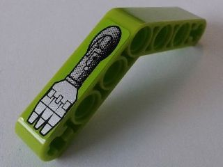 Technic, Liftarm, Modified Bent Thick 1 x 7 (4 - 4) with Robot Arm 3 Fingers Pattern Model Left Side (Sticker) - Set 8307