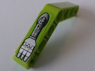 Technic, Liftarm, Modified Bent Thick 1 x 7 (4 - 4) with Robot Arm 3 Fingers Pattern Model Right Side (Sticker) - Set 8307