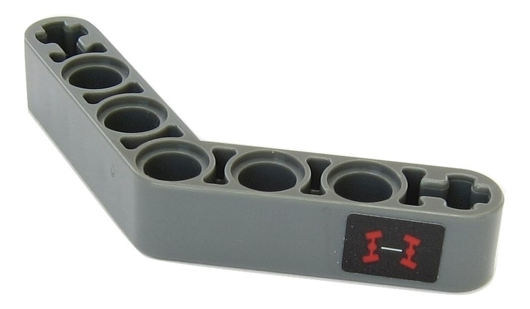 Technic, Liftarm, Modified Bent Thick 1 x 7 (4 - 4) with Four Wheel Steering Symbol Pattern (Sticker) - Set 42054