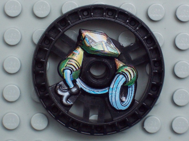 Technic, Disk 5 x 5 - RoboRider Talisman Wheel, Rope Mold with Robot Pattern