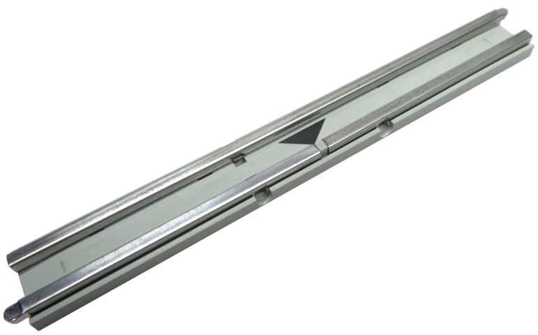 Train, Track 12V Conducting Rail Straight for 12v Signal with Rail Interruption in the Middle, Black Arrow Pattern