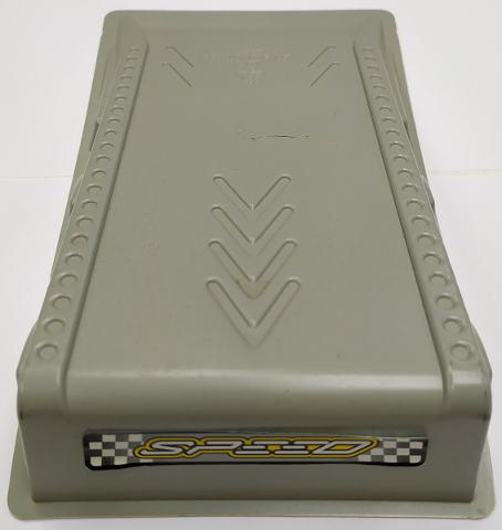 Baseplate, Raised Ramp 17 x 28 x 4 1/2 with White 'SPEED' Outlined in Yellow on Checkered Background Pattern (Sticker) - Set 8238