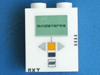 Brick 1 x 2 x 2 with Inside Axle Holder with Mindstorms NXT Pattern