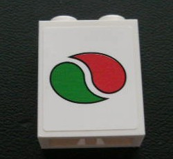 Brick 1 x 2 x 2 with Inside Axle Holder with Octan Logo Pattern (Sticker) - Set 3180