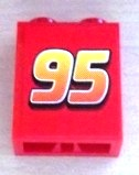 Brick 1 x 2 x 2 with Inside Axle Holder with '95' Pattern (Sticker) - Set 8486