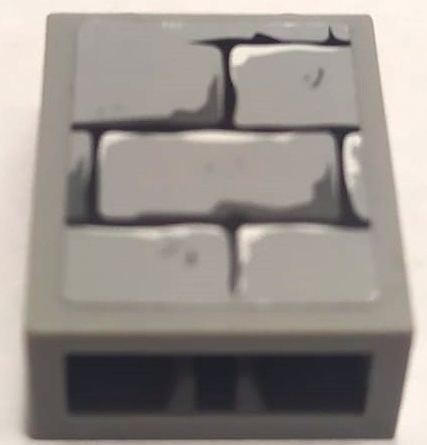 Brick 1 x 2 x 2 with Inside Axle Holder with Bricks Pattern (Sticker) - Set 4183