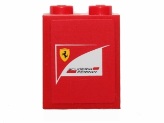 Brick 1 x 2 x 2 with Inside Stud Holder with Scuderia Ferrari Logo Pattern (Sticker) - Set 30191