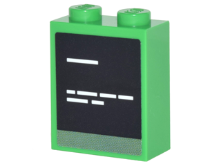 Brick 1 x 2 x 2 with Inside Stud Holder with Computer Screen with White Text Lines Pattern (Sticker) - Set 70620