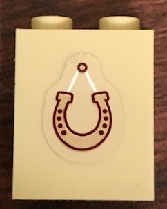 Brick 1 x 2 x 2 with Inside Stud Holder with Hanging Horseshoe Pattern (Sticker) - Set 41126