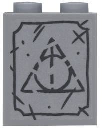 Brick 1 x 2 x 2 with Inside Stud Holder with Triangle Tombstone Pattern (Sticker) - Set 75965