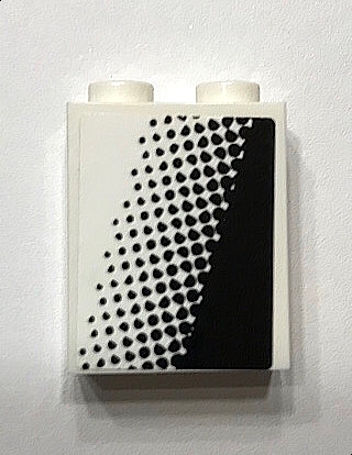 Brick 1 x 2 x 2 with Inside Stud Holder with Black Gradient Pattern Model Left Side (Sticker) - Set 60102