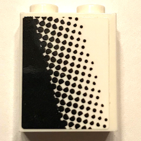 Brick 1 x 2 x 2 with Inside Stud Holder with Black Gradient Pattern Model Right Side (Sticker) - Set 60102