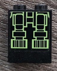 Brick 1 x 2 x 2 with Inside Stud Holder with X-Ray Skeleton Bottom Pattern (Sticker) - Set 70912