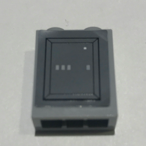 Brick 1 x 2 x 2 with Inside Stud Holder with SW Control Panel and Gray Stripes Pattern (Sticker) - Set 10221