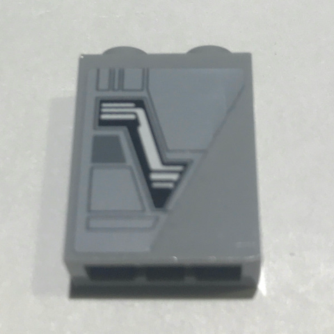 Brick 1 x 2 x 2 with Inside Stud Holder with SW Bridge Door Pattern Model Left Side (Sticker) - Set 10221