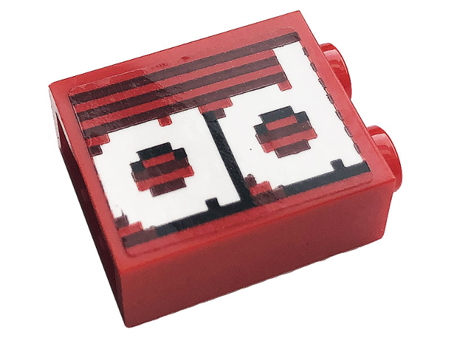 Brick 1 x 2 x 2 with Inside Stud Holder with Gray Stripes and White 'ad' Pattern (Sticker) - Set 10272