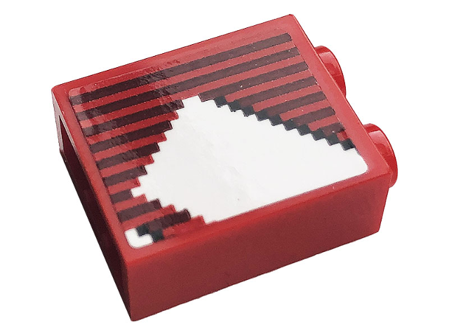 Brick 1 x 2 x 2 with Inside Stud Holder with Gray Stripes and White Stripe Pattern (Sticker) - Set 10272