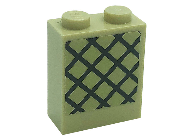 Brick 1 x 2 x 2 with Inside Stud Holder with Lattice Pattern (Sticker) - Set 71043