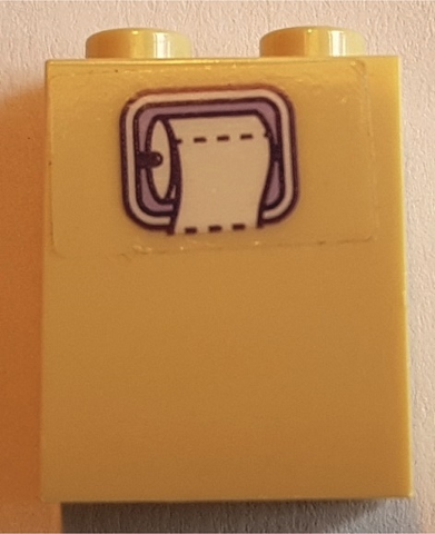 Brick 1 x 2 x 2 with Inside Stud Holder with Toilet Paper Pattern (Sticker) - Set 41369