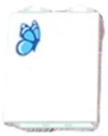 Brick 1 x 2 x 2 with Inside Stud Holder with Medium Azure Butterfly Pattern (Sticker) - Set 41446