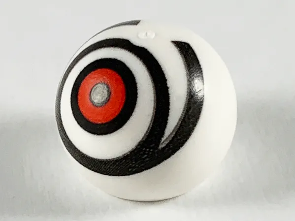 Technic Ball Joint with Red Eye in Black Rings Pattern
