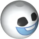 Technic Ball Joint with Black Eyes, Bright Light Blue Mouth Smile, Medium Blue Outline Pattern (Frozen Snowgie Head)