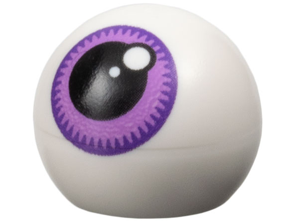 Technic Ball Joint with Eye with Black Pupil and Medium Lavender Iris with Dark Purple Rim Pattern