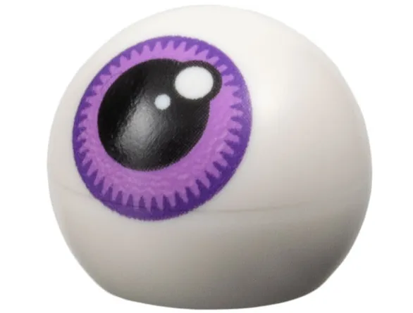 Technic Ball Joint with Eye with Black Pupil and Medium Lavender Iris with Dark Purple Rim Pattern