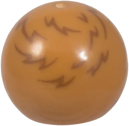 Technic Ball Joint with Reddish Brown Animal Fur Lines Pattern (Star Trek Tribble Furry Alien)