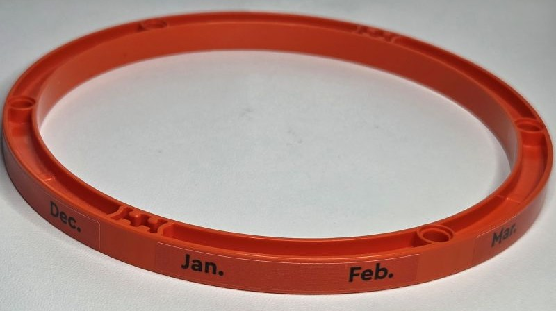 Support 15 x 15 Girder, Round with Black 'Jan. Feb. Mar. Apr. May June July Aug. Sept. Oct. Nov. Dec' Months of the Year Pattern (Stickers) - Set 42179