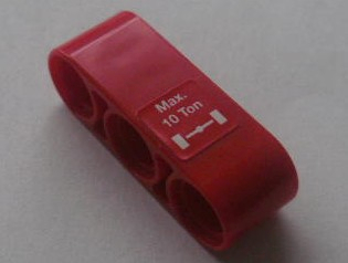 Technic, Liftarm Thick 1 x 3 with 'Max. 10 Ton' and Wheels Pattern (Sticker) - Set 8289