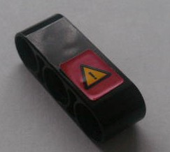 Technic, Liftarm Thick 1 x 3 with Danger Sign with Exclamation Mark Pattern (Sticker) - Set 8289