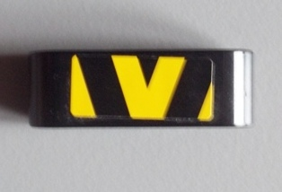 Technic, Liftarm Thick 1 x 3 with Black and Yellow Danger Stripes Pattern Model Left (Sticker) - Set 8295