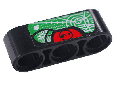 Technic, Liftarm Thick 1 x 3 with Green Display Screen Pattern (Sticker) - Set 8354-1