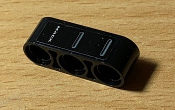 Technic, Liftarm Thick 1 x 3 with 'MACK' and White lines on Black Background Pattern (Sticker) - Set 42078