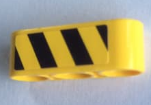 Technic, Liftarm Thick 1 x 3 with Black and Yellow Danger Stripes Pattern Model Left Side (Sticker) - Set 8264