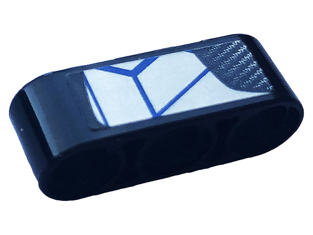 Technic, Liftarm Thick 1 x 3 with Carbon Fiber and Blue and Silver Race Pattern Model Right Side (Sticker) - Set 42123