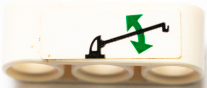 Technic, Liftarm Thick 1 x 3 with Black Crane and Green Double Arrow Pattern (Sticker) - Set 42064