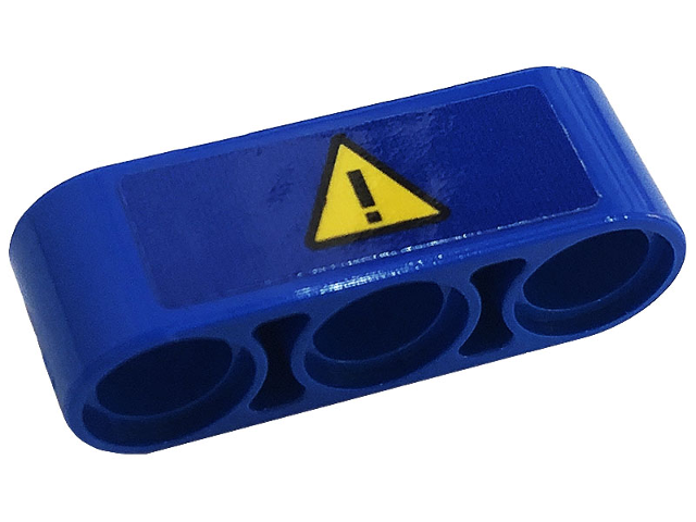 Technic, Liftarm Thick 1 x 3 with Exclamation Mark in Yellow Danger Sign Pattern (Sticker) - Set 42128