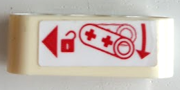 Technic, Liftarm Thick 1 x 3 with Red Padlock, Arrow and Triangle Pattern (Sticker) - Set 42098