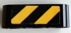Technic, Liftarm Thick 1 x 3 with Black and Yellow Danger Stripes Pattern Model Left Side (Sticker) - Set 42098