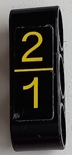 Technic, Liftarm Thick 1 x 3 with Yellow Numbers '1 2' and '2 1' Pattern on Both Sides (Stickers) - Set 75888