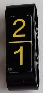 Technic, Liftarm Thick 1 x 3 with Yellow Numbers '1 2' and '2 1' Pattern on Both Sides (Stickers) - Set 75888
