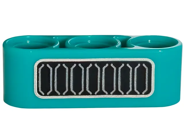 Technic, Liftarm Thick 1 x 3 with Black and Silver Vehicle Grille Pattern