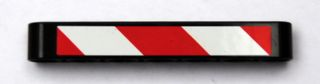 Technic, Liftarm Thick 1 x 7 with Red and White Danger Stripes Pattern Model Right Side (Sticker) - Set 8110