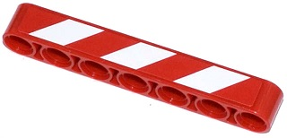 Technic, Liftarm Thick 1 x 7 with Red and White Danger Stripes Thin Pattern Model Right Side (Sticker) - Set 42024