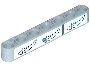 Technic, Liftarm Thick 1 x 7 with Airplane Landing Gear, Cockpit and Flaps Pattern (Sticker) - Set 42025