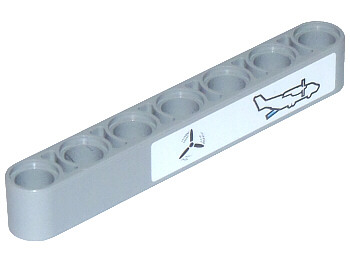 Technic, Liftarm Thick 1 x 7 with Airplane Propeller and Loading Ramp Pattern (Sticker) - Set 42025