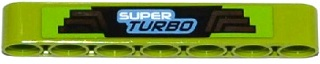 Technic, Liftarm Thick 1 x 7 with Silver Stripes and 'SUPER TURBO' Pattern (Sticker) - Set 42037